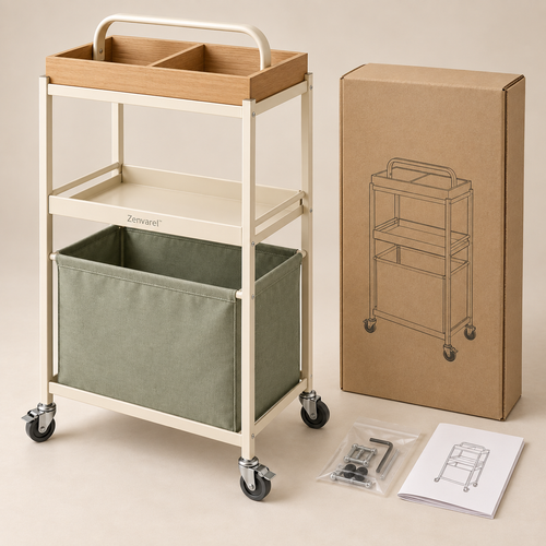 Zenvarel™ CarryFlow Laundry Cleaning Cart