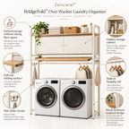 Zenvarel™ BridgeFold Over-Washer Laundry Organizer With cabinets