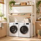 Zenvarel™ BridgeFold Over-Washer Laundry Organizer With cabinets