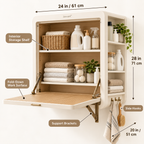 Zenvarel™ WallFold Fold-Down Laundry Station
