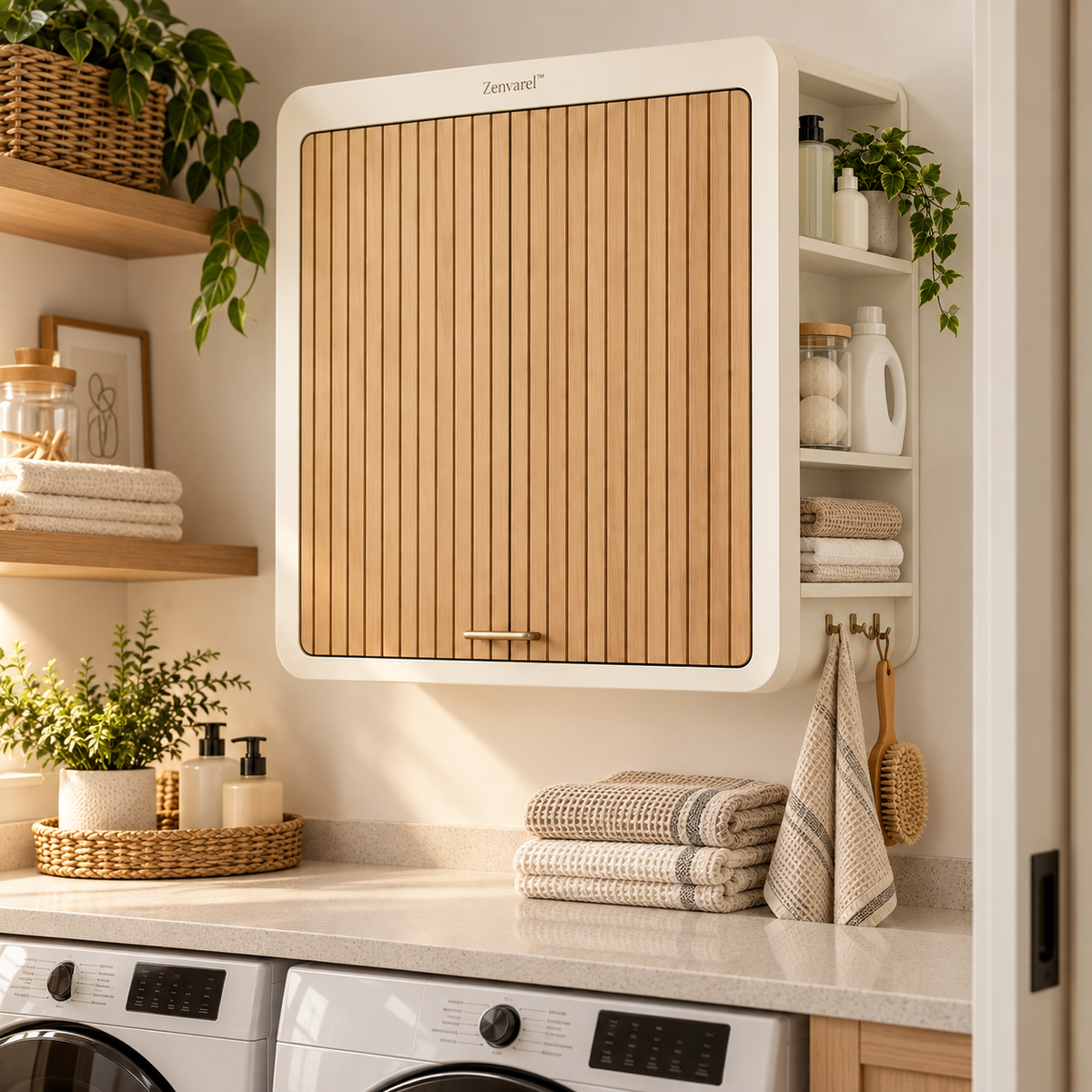 Zenvarel™ WallFold Fold-Down Laundry Station