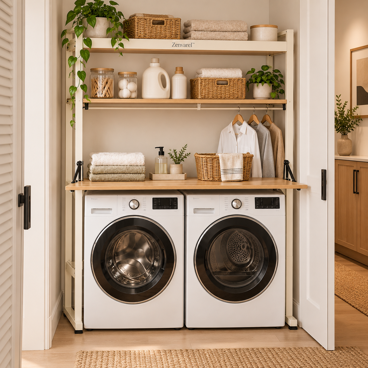 Zenvarel™ BridgeFold Over-Washer Laundry Organizer
