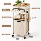 Zenvarel™ SlimGap Rolling Laundry Tower