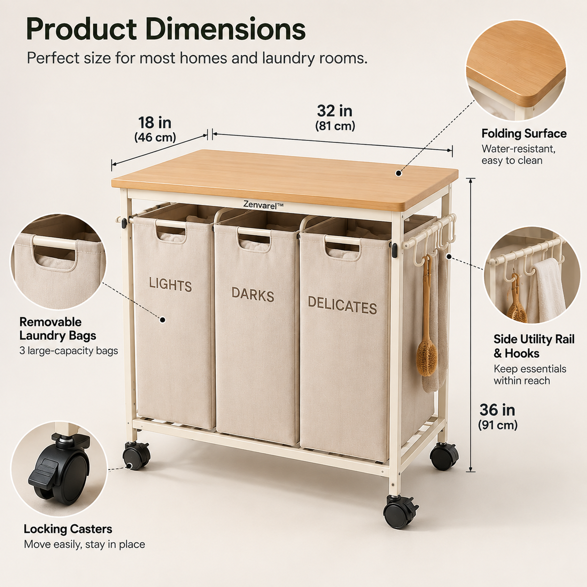 Zenvarel™ SortFold Laundry Workstation
