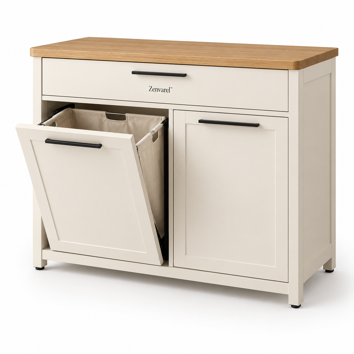 Zenvarel™ HideSort Laundry Hamper Cabinet