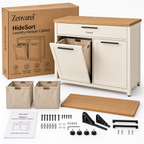 Zenvarel™ HideSort Laundry Hamper Cabinet