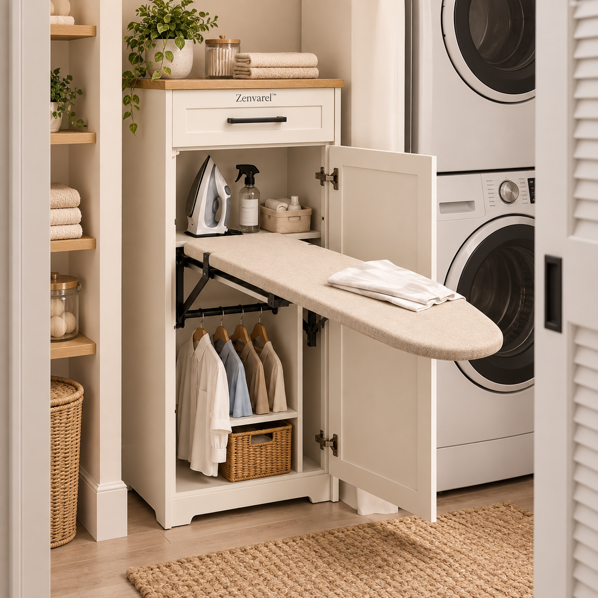 Zenvarel™ PressMate Ironing Station Cabinet