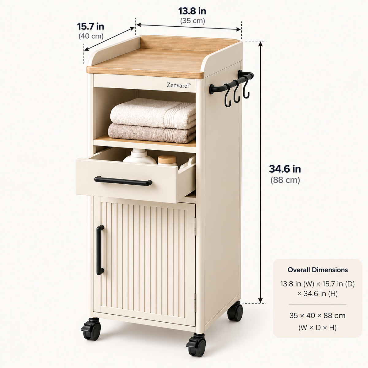 Zenvarel™ Compact Laundry Side Cabinet