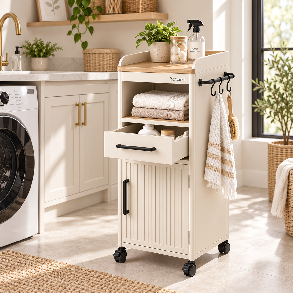 Zenvarel™ Compact Laundry Side Cabinet