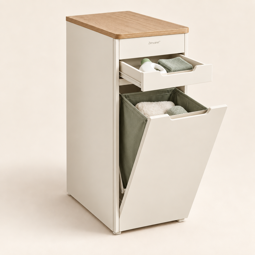 Zenvarel™ NookSort Compact Laundry Side Cabinet