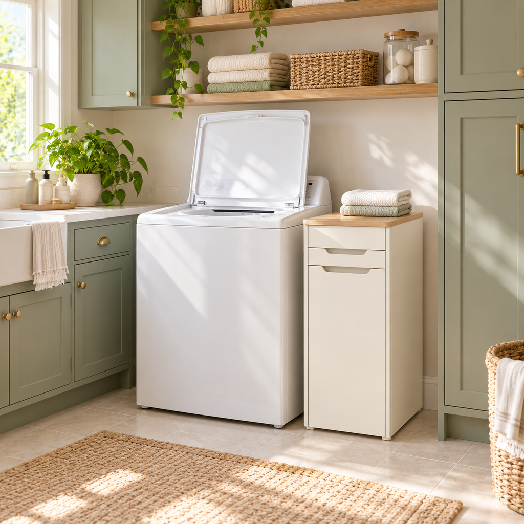 Zenvarel™ NookSort Compact Laundry Side Cabinet