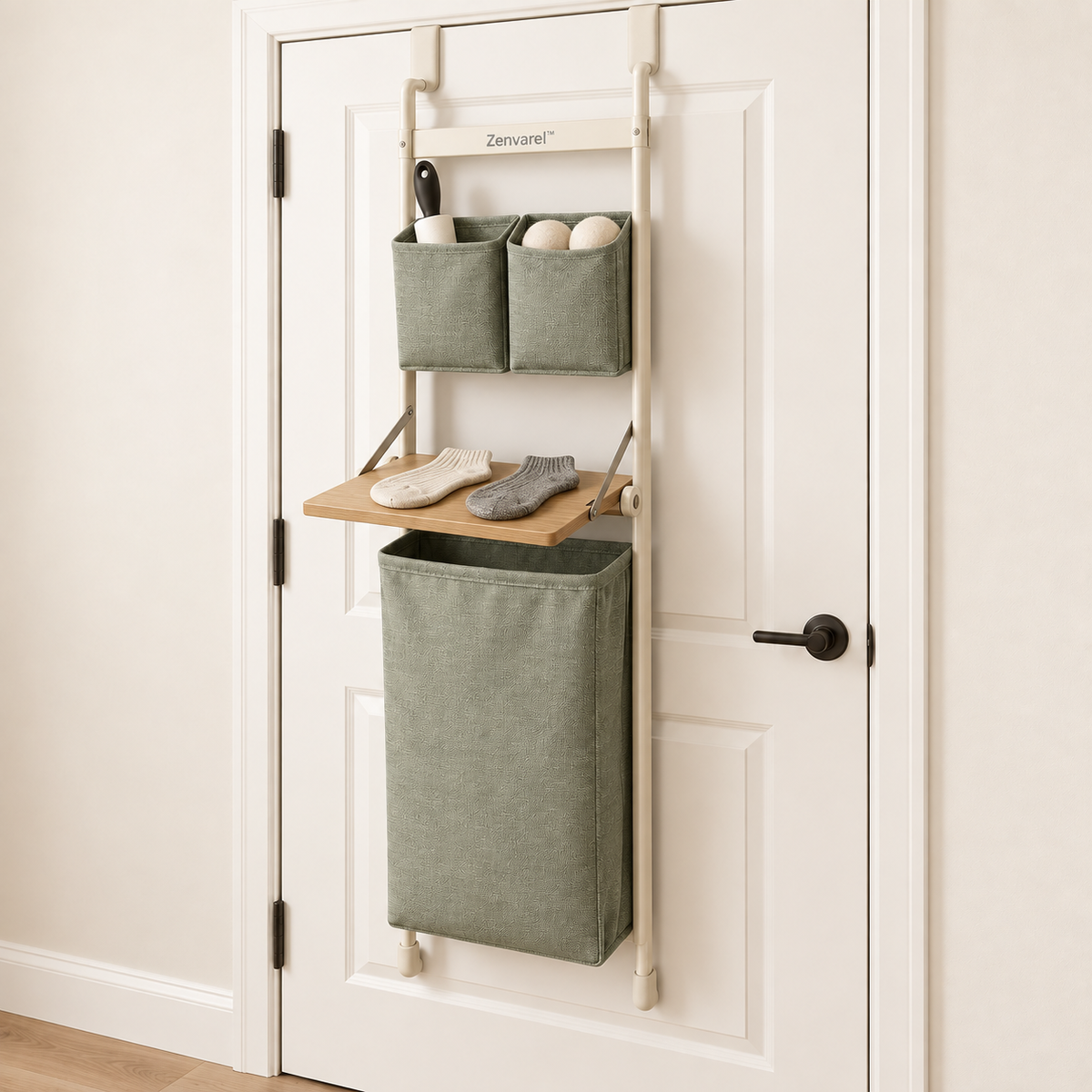 Zenvarel™ DoorNest Door-Mount Laundry Organizer