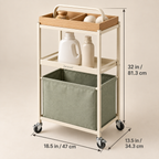 Zenvarel™ CarryFlow Laundry Cleaning Cart